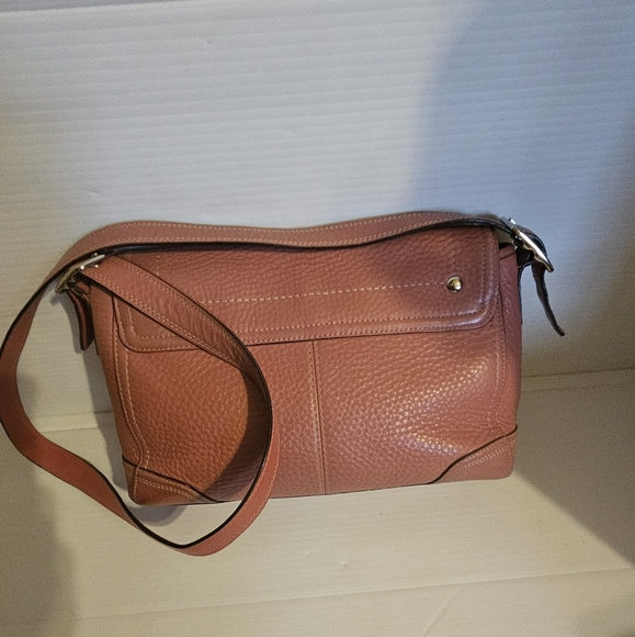 Coach Hamilton 13957 Vintage Leather Shoulder Bag-Salmon Pink-Turnlock C… - Picture 5 of 14